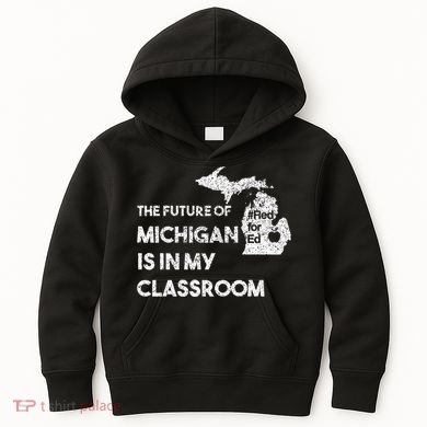 Mi Red For Ed Education Michigan Teacher Walkout Kids Hoodie