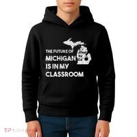 Mi Red For Ed Education Michigan Teacher Walkout Kids Hoodie thumb 4