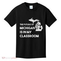 Mi Red For Ed Education Michigan Teacher Walkout Kids T-Shirt thumb 0