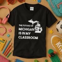 Mi Red For Ed Education Michigan Teacher Walkout Kids T-Shirt thumb 3