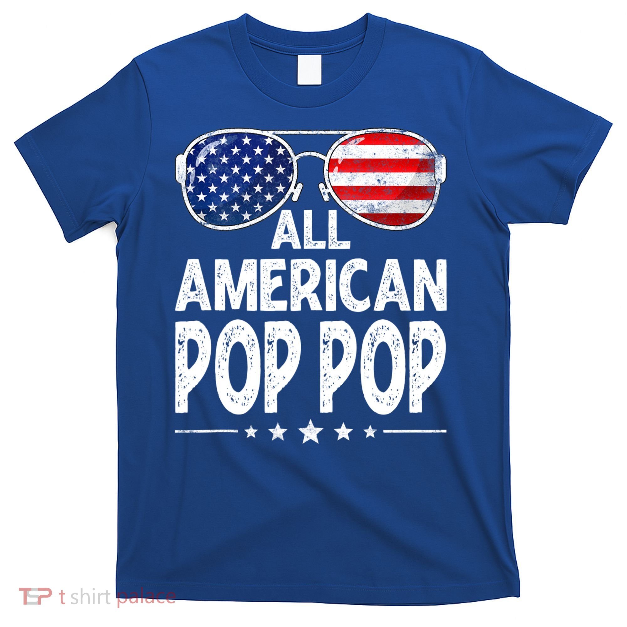 Mens Retro Father's Day Family All American Pop Pop 4th Of July T-Shirt