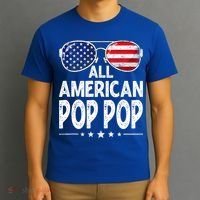 Mens Retro Father's Day Family All American Pop Pop 4th Of July T-Shirt thumb 3