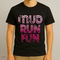 Mud Run Fun Mudder Pink Trail Running And Mudding T-Shirt thumb 3