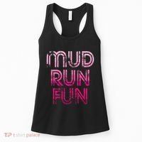 Mud Run Fun Mudder Pink Trail Running And Mudding Women's Tank Top thumb 0