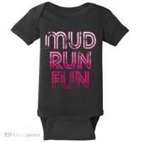 Mud Run Fun Mudder Pink Trail Running And Mudding Baby Bodysuit thumb 0
