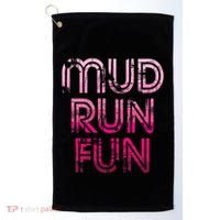 Mud Run Fun Mudder Pink Trail Running And Mudding Golf Towel thumb 0