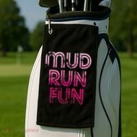 Mud Run Fun Mudder Pink Trail Running And Mudding Golf Towel thumb 2