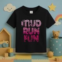 Mud Run Fun Mudder Pink Trail Running And Mudding Toddler T-Shirt thumb 3