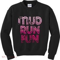 Mud Run Fun Mudder Pink Trail Running And Mudding Kids Sweatshirt thumb 0