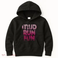 Mud Run Fun Mudder Pink Trail Running And Mudding Kids Hoodie thumb 0