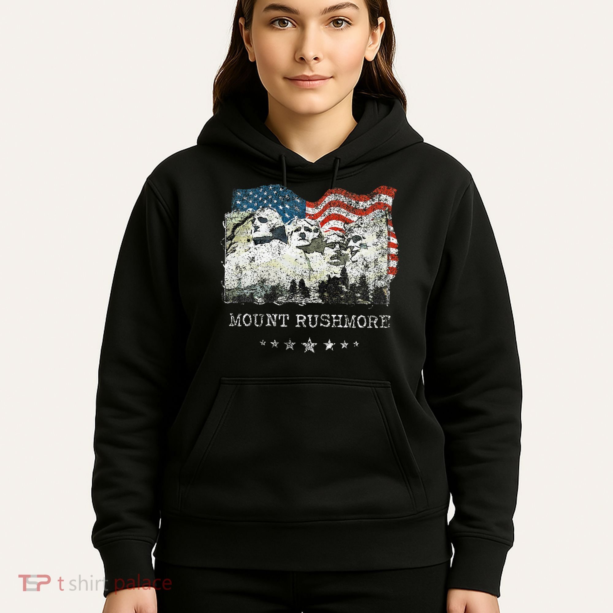 Mount Rushmore Flag Souvenirs Hoodie