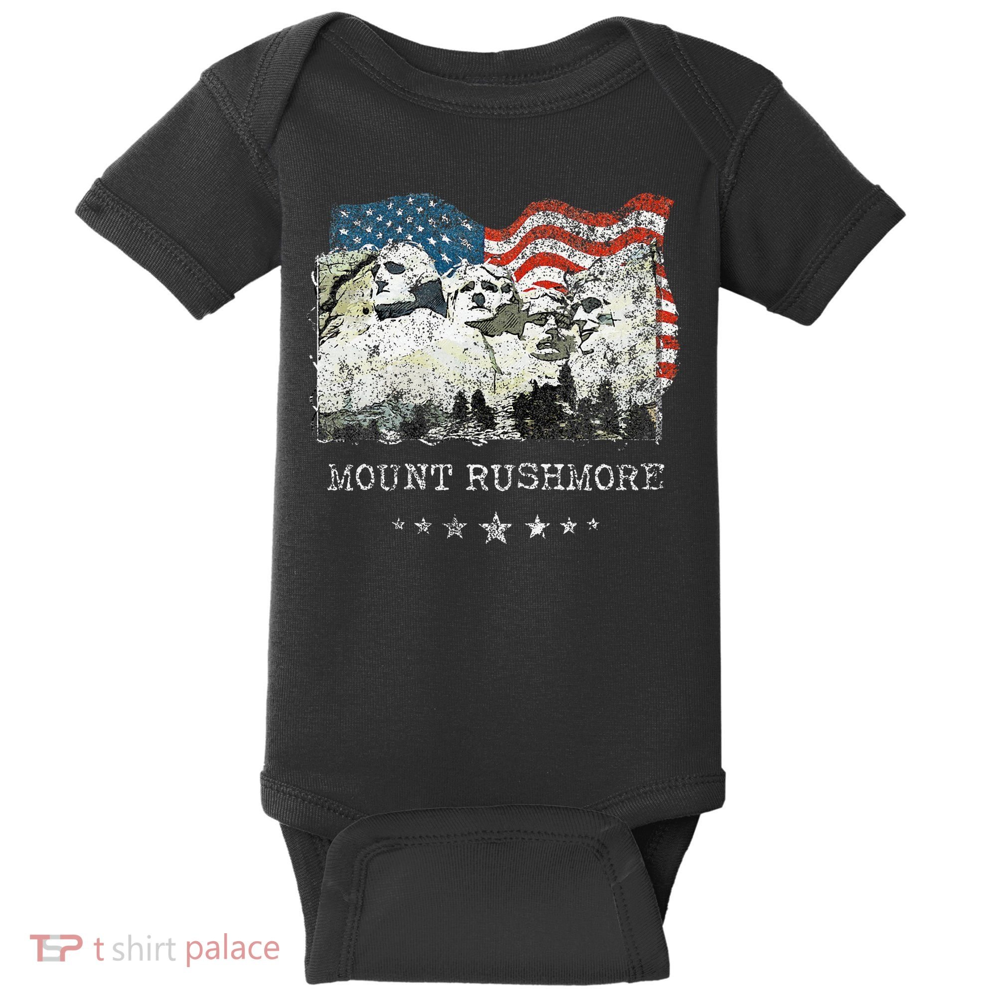 Mount Rushmore Flag Souvenirs Baby Bodysuit