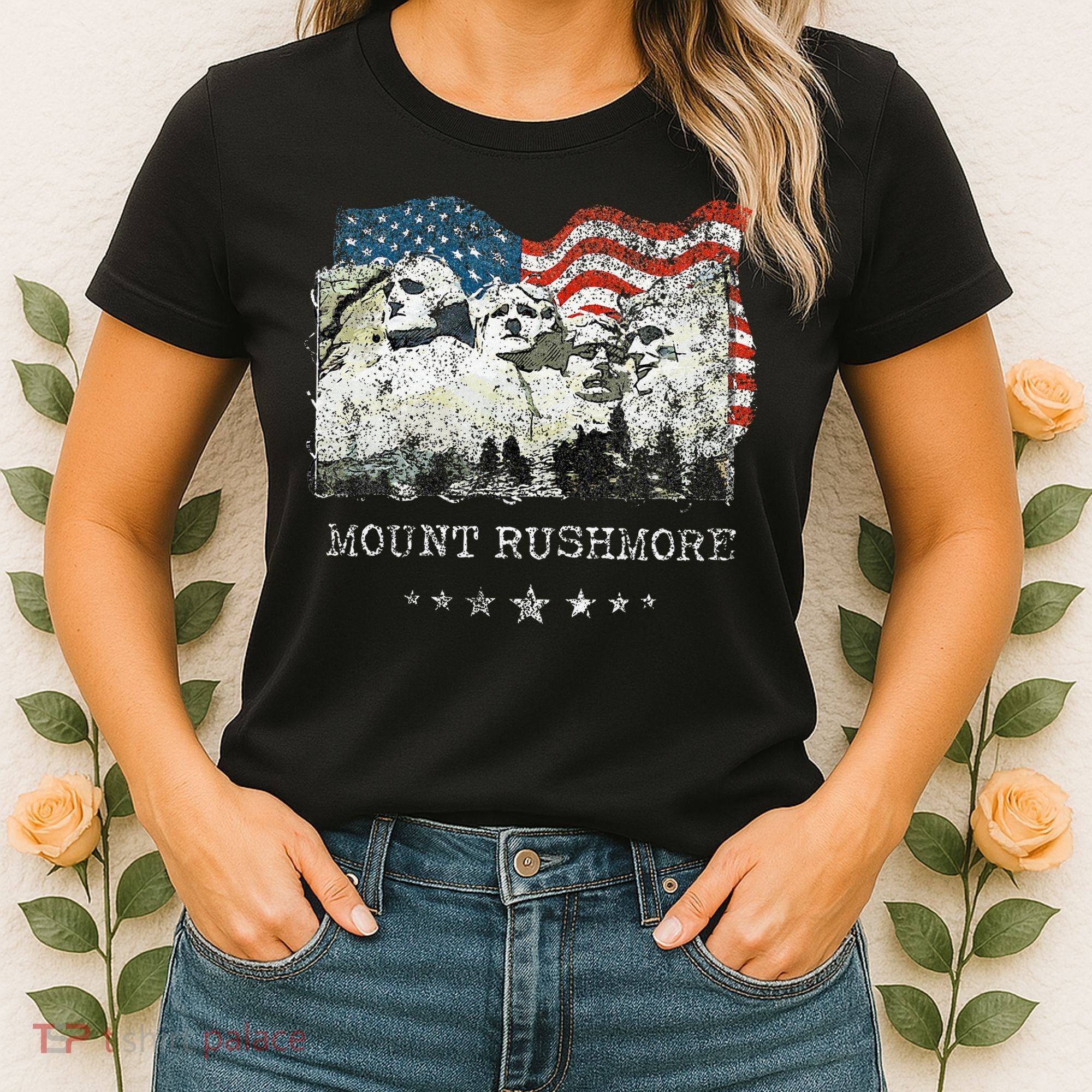 Mount Rushmore Flag Souvenirs Women's T-Shirt