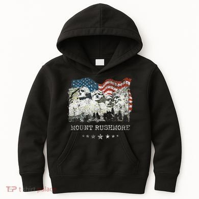 Mount Rushmore Flag Souvenirs Kids Hoodie