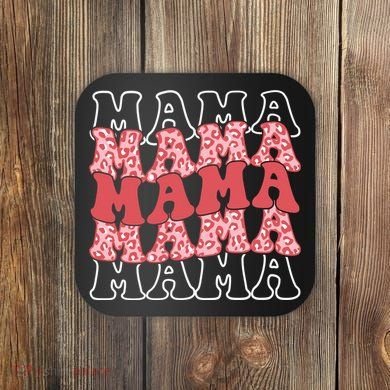 Mama Retro Groovy Cheetah Gift Coaster