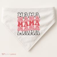 Mama Retro Groovy Cheetah Gift USA-Made Doggie Bandana thumb 0