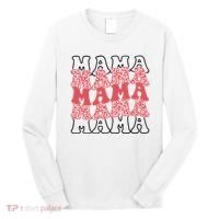 Mama Retro Groovy Cheetah Gift Long Sleeve Shirt thumb 0