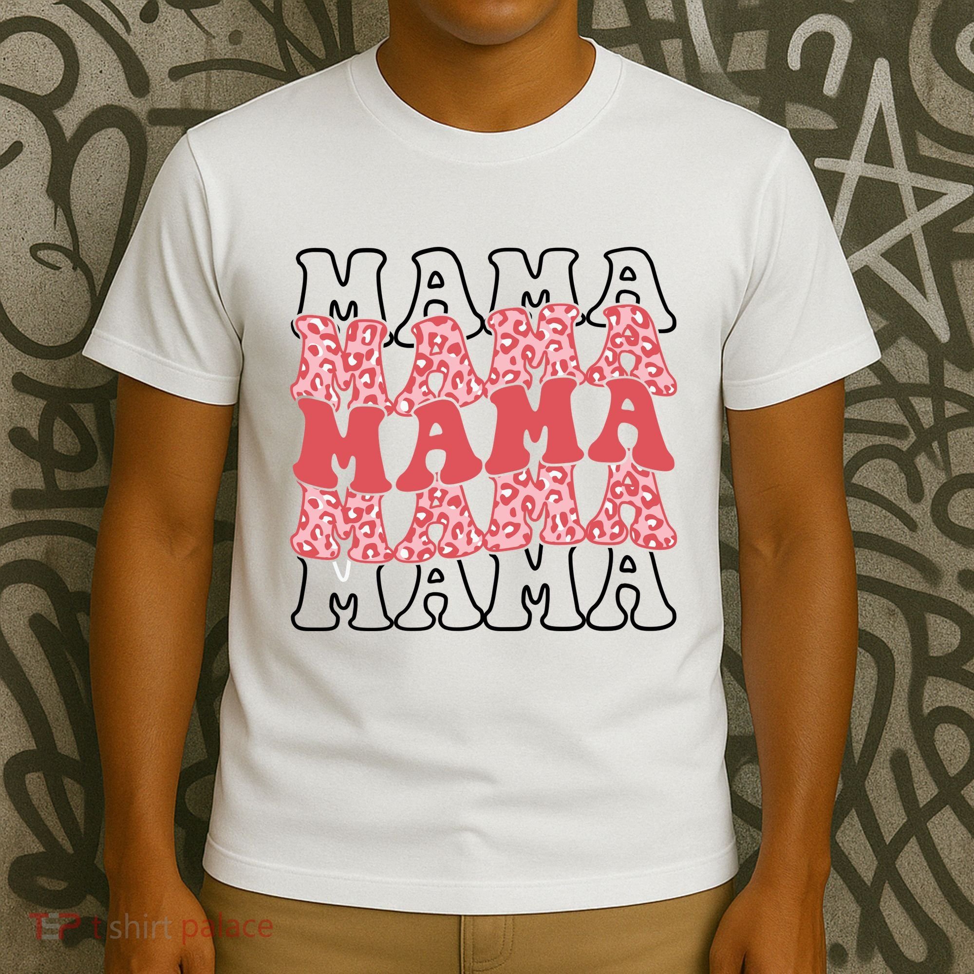 Mama Retro Groovy Cheetah Gift T-Shirt