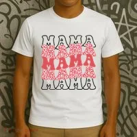 Mama Retro Groovy Cheetah Gift T-Shirt thumb 3