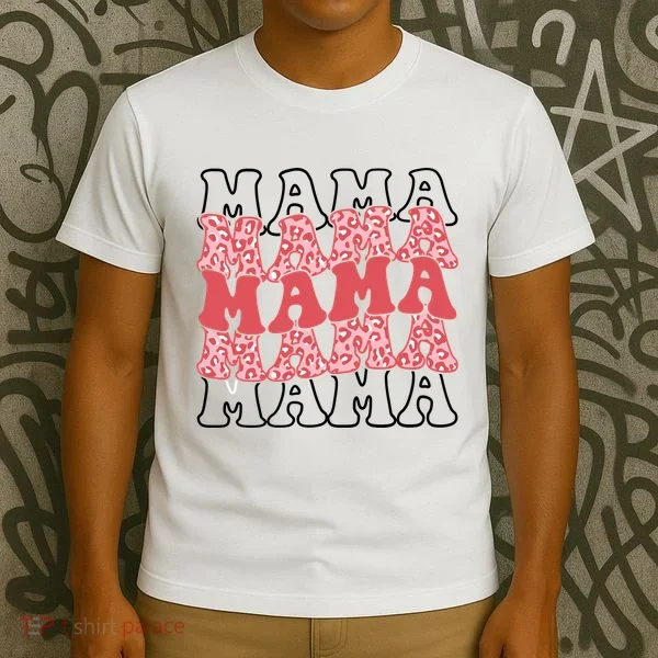 Mama Retro Groovy Cheetah Gift T-Shirt