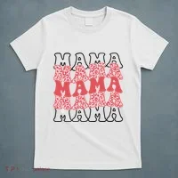 Mama Retro Groovy Cheetah Gift T-Shirt thumb 5