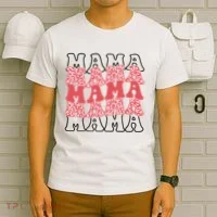 Mama Retro Groovy Cheetah Gift T-Shirt thumb 6