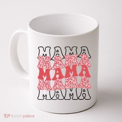 Mama Retro Groovy Cheetah Gift Coffee Mug
