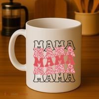 Mama Retro Groovy Cheetah Gift Coffee Mug thumb 4