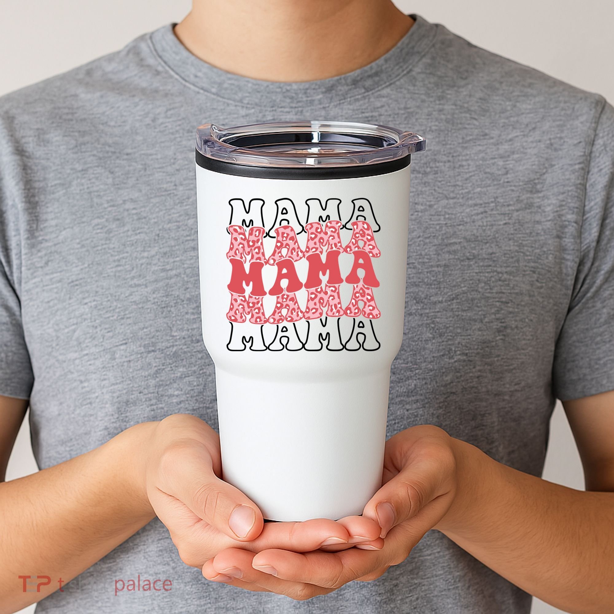 Mama Retro Groovy Cheetah Gift Tumbler