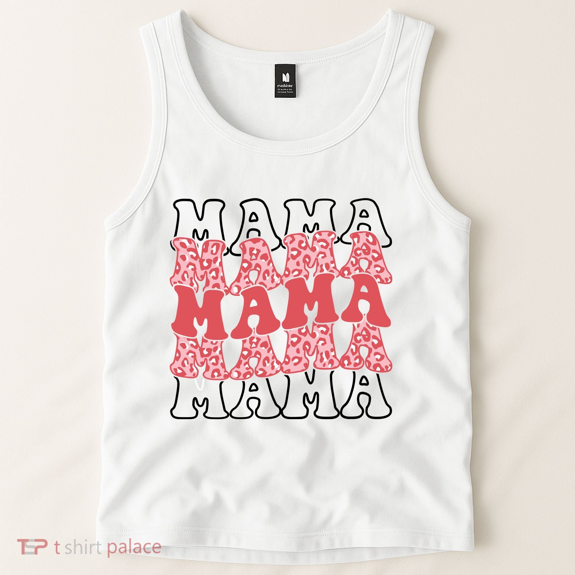 Mama Retro Groovy Cheetah Gift Tank Top