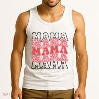 Mama Retro Groovy Cheetah Gift Tank Top thumb 3