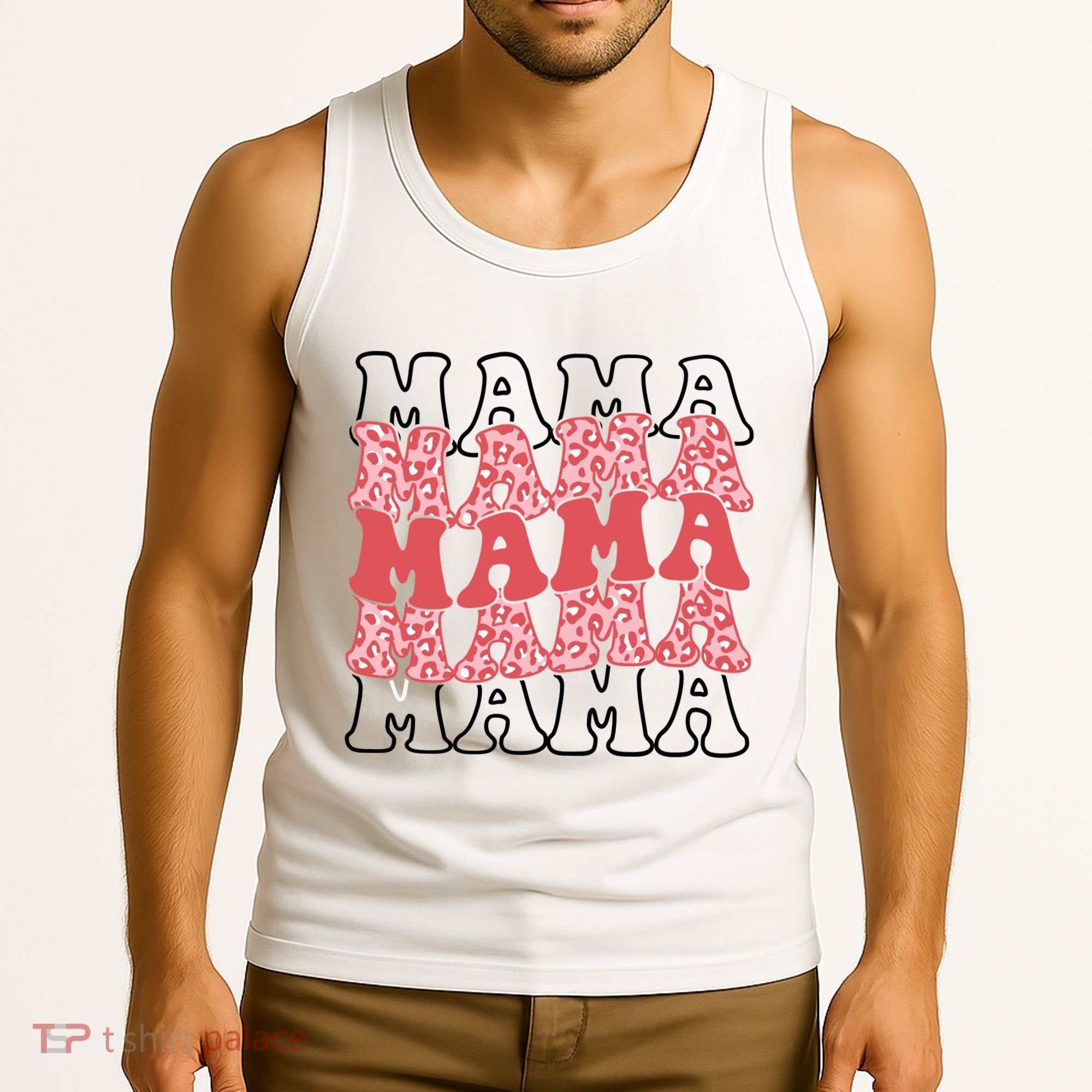 Mama Retro Groovy Cheetah Gift Tank Top