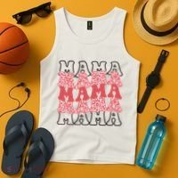 Mama Retro Groovy Cheetah Gift Tank Top thumb 4