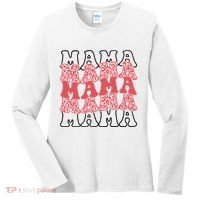 Mama Retro Groovy Cheetah Gift Women's Long Sleeve Shirt thumb 0