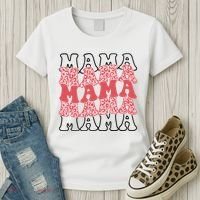 Mama Retro Groovy Cheetah Gift Women's T-Shirt thumb 3