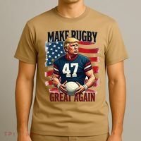 Make Rugby Great Again Funny Rugby Fans Vintage Trump T-Shirt thumb 3
