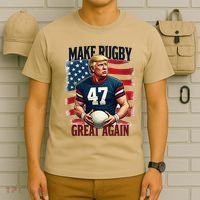 Make Rugby Great Again Funny Rugby Fans Vintage Trump T-Shirt thumb 6
