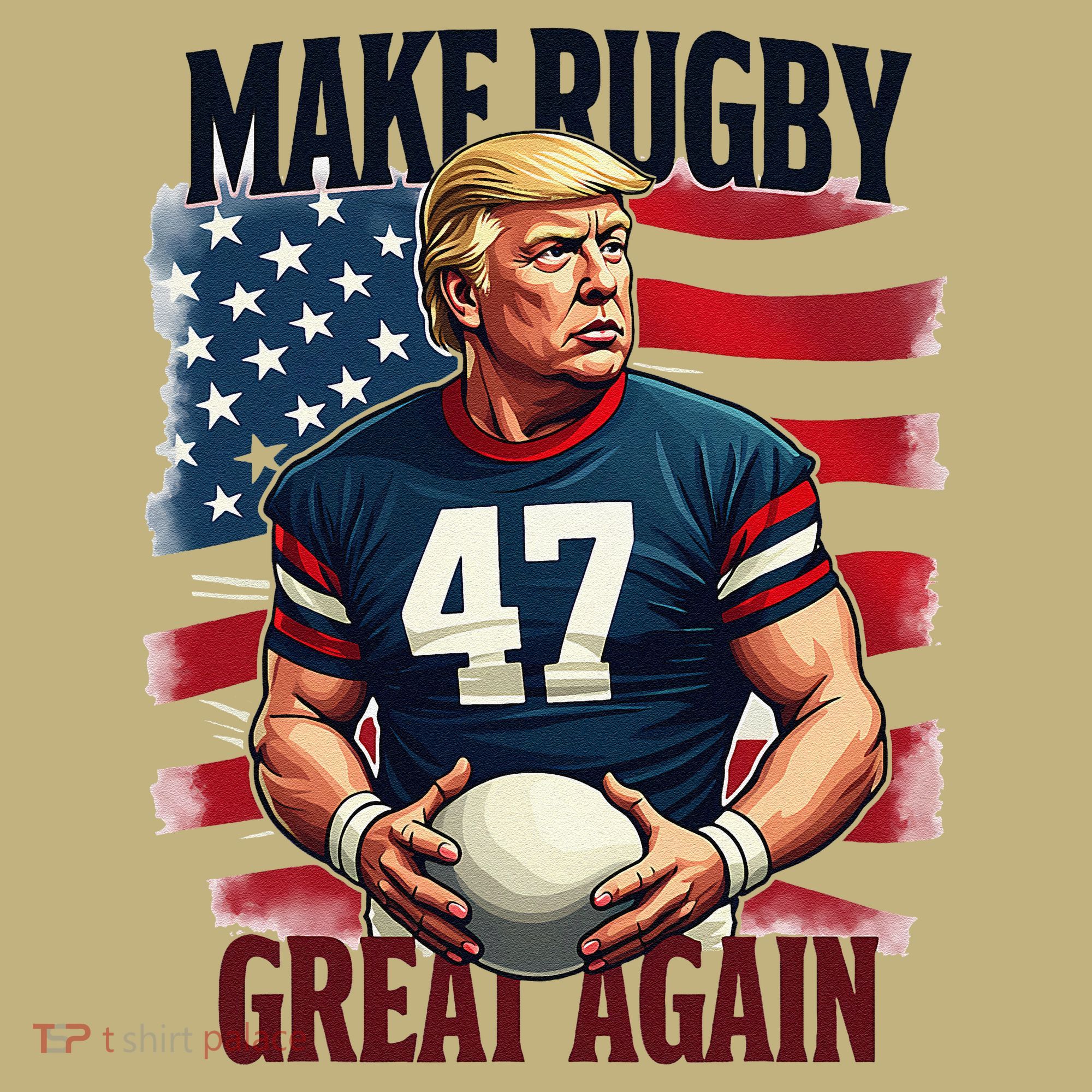 Make Rugby Great Again Funny Rugby Fans Vintage Trump T-Shirt