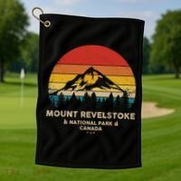 Mount Revelstoke Gift Canadian National Park Retro Souvenir Funny Gift Golf Towel thumb 1