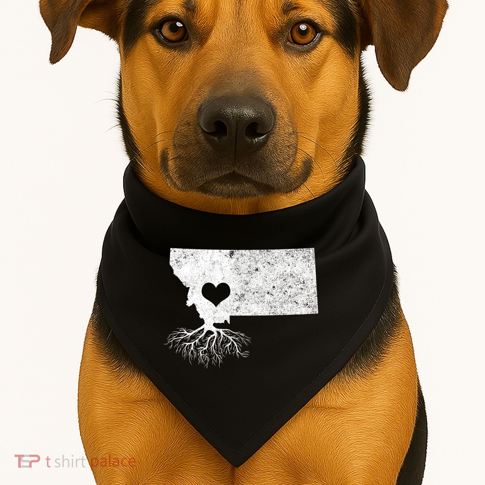 Montana Roots Gift: I Love Montana Gift USA-Made Doggie Bandana