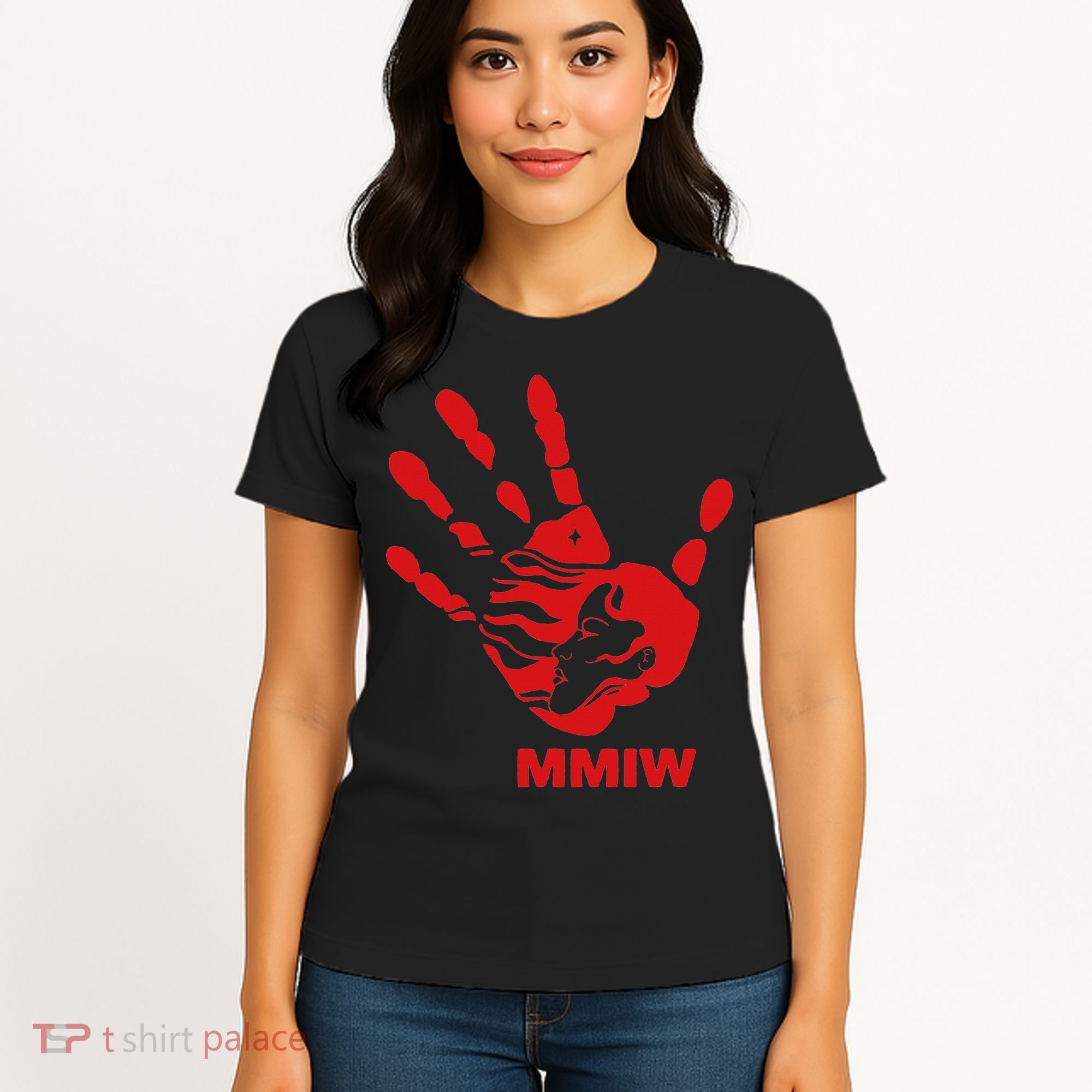 Mmiw Red Hand Indigenous Native American Mmiw Awareness Women's T-Shirt