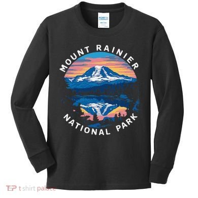 Mount Rainier Hiking Road Trip Seattle Kids Long Sleeve Shirt