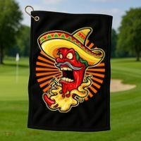Mexican Red Hot Chili Pepper Golf Towel thumb 1
