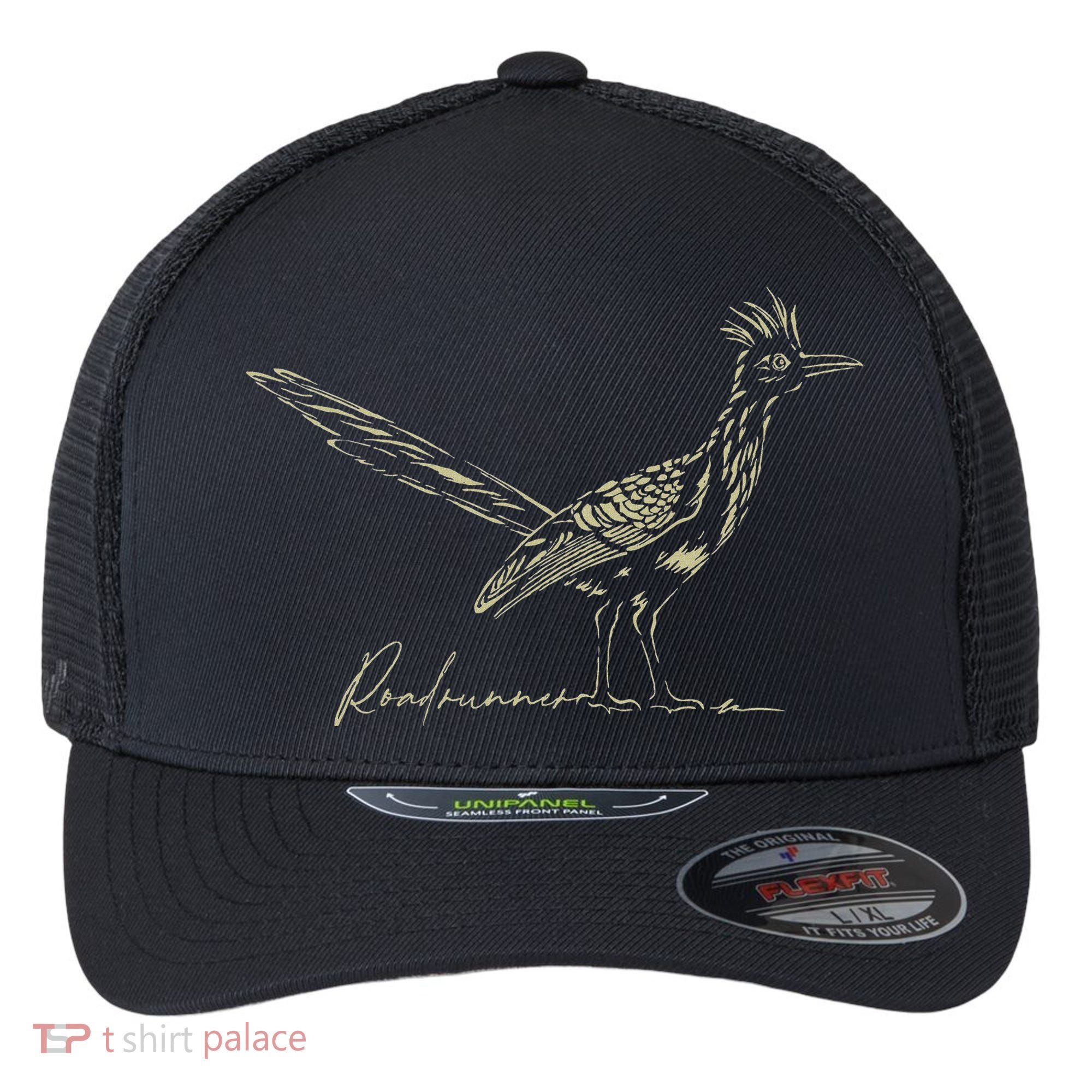 Minimalist Roadrunner Lover Distressed Flexfit Unipanel Trucker Cap