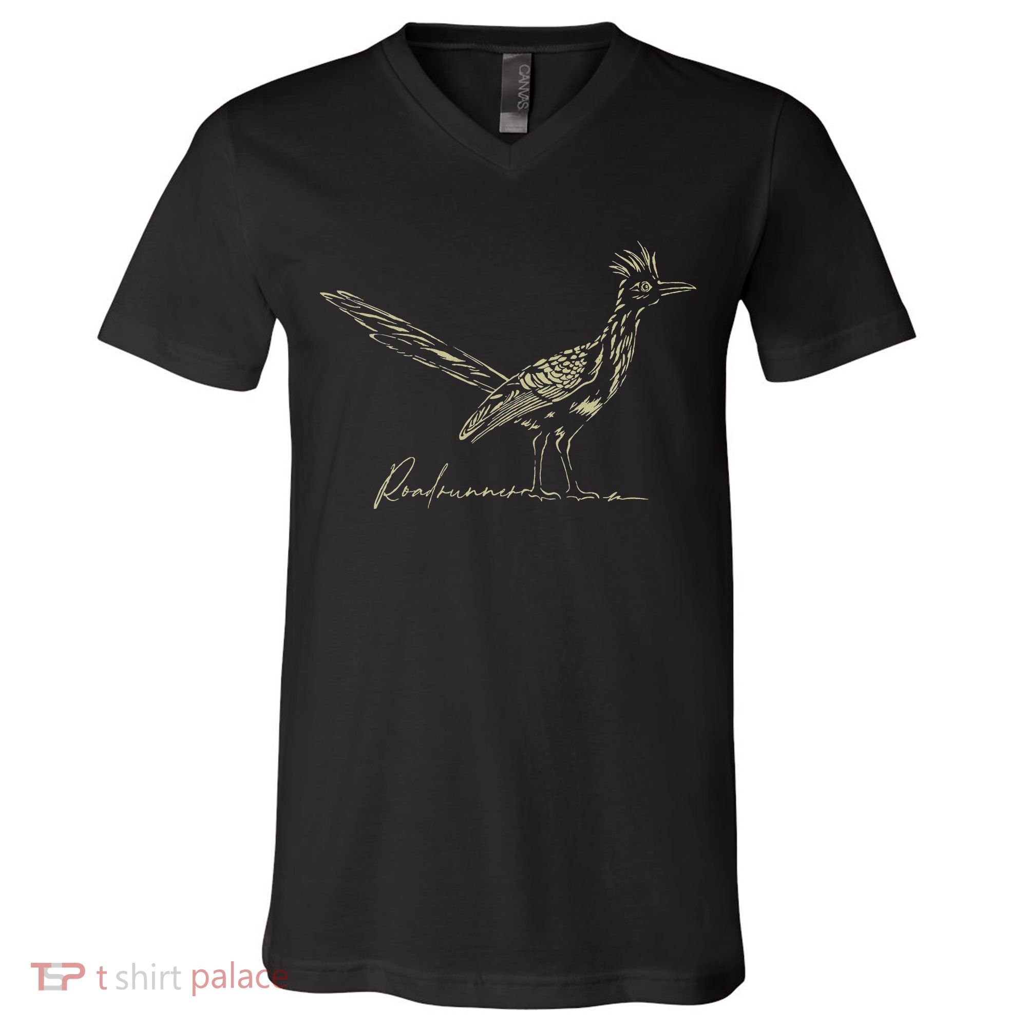 Minimalist Roadrunner Lover Distressed V-Neck T-Shirt