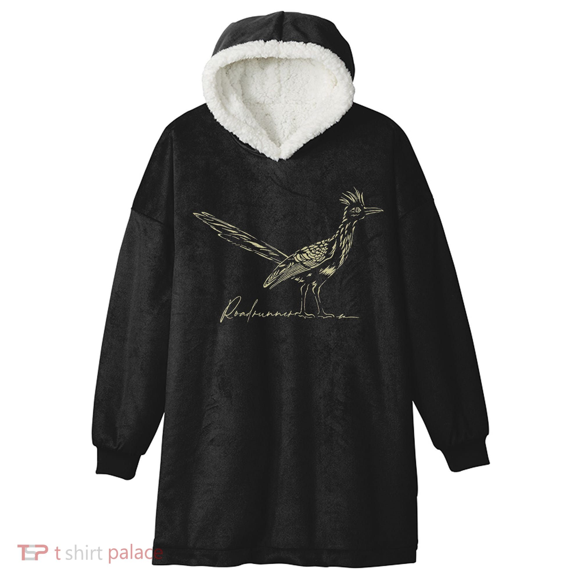 Minimalist Roadrunner Lover Distressed Hooded Wearable Blanket