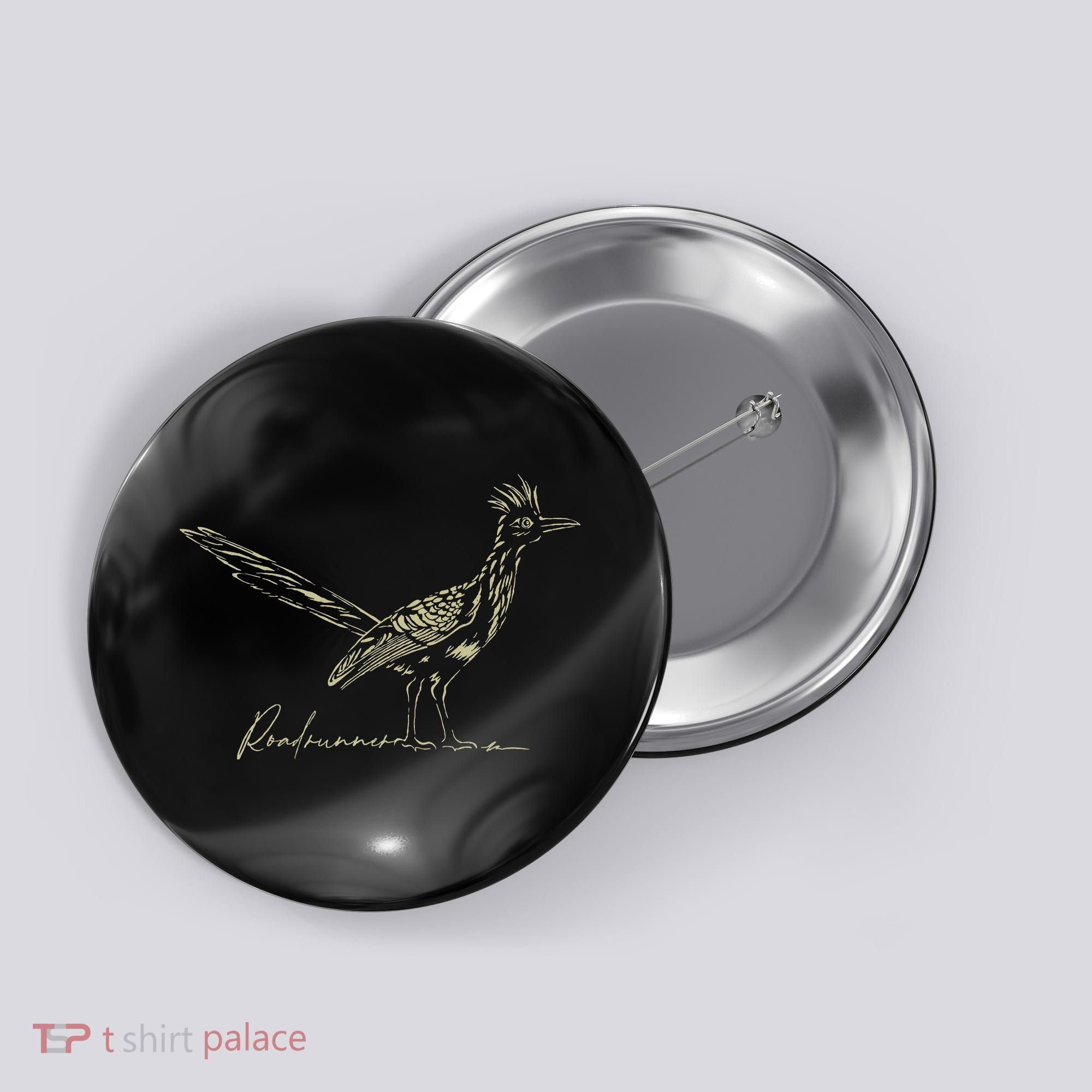 Minimalist Roadrunner Lover Distressed Button