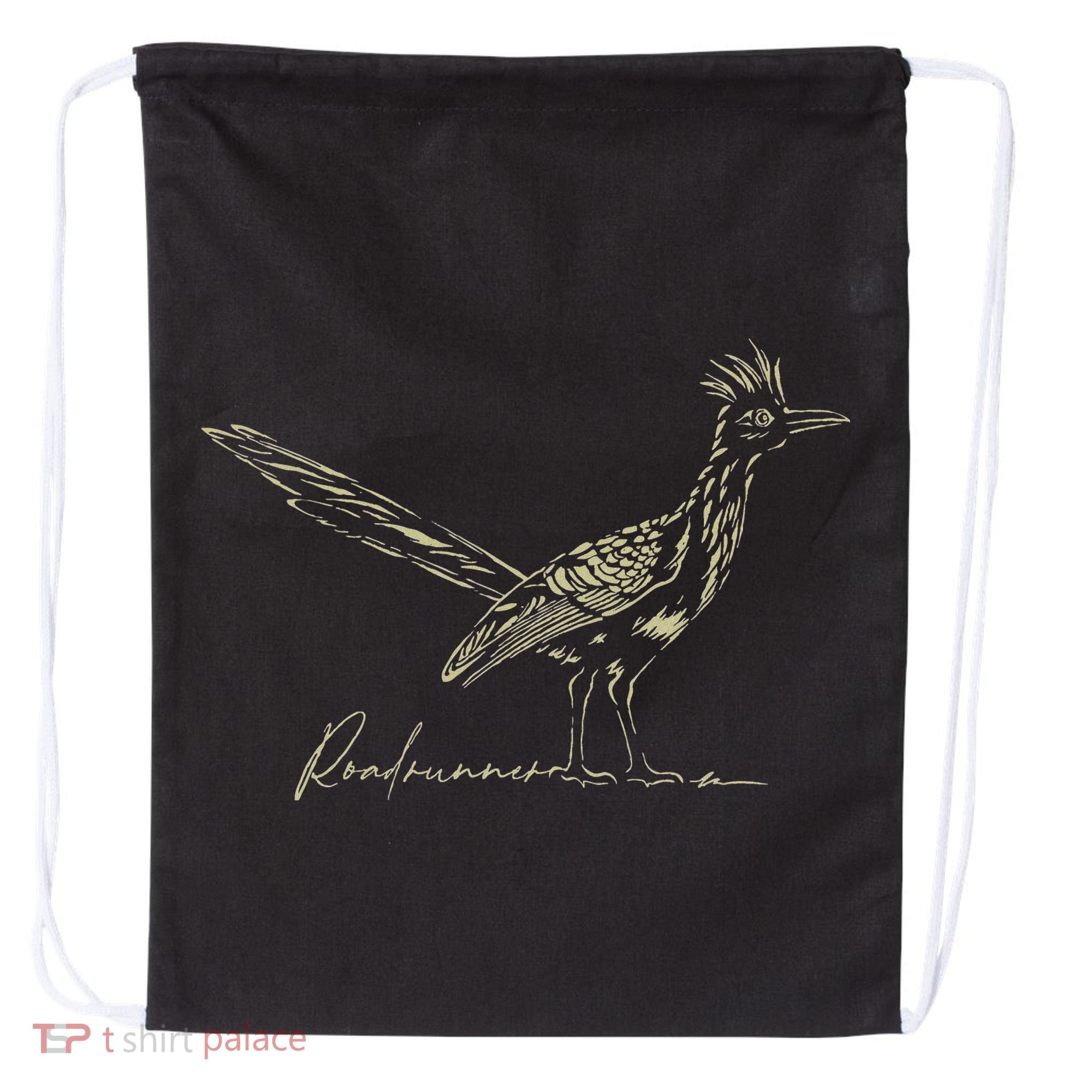Minimalist Roadrunner Lover Distressed Drawstring Bag