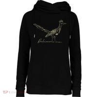 Minimalist Roadrunner Lover Distressed Womens Funnel Neck Pullover Hood thumb 0