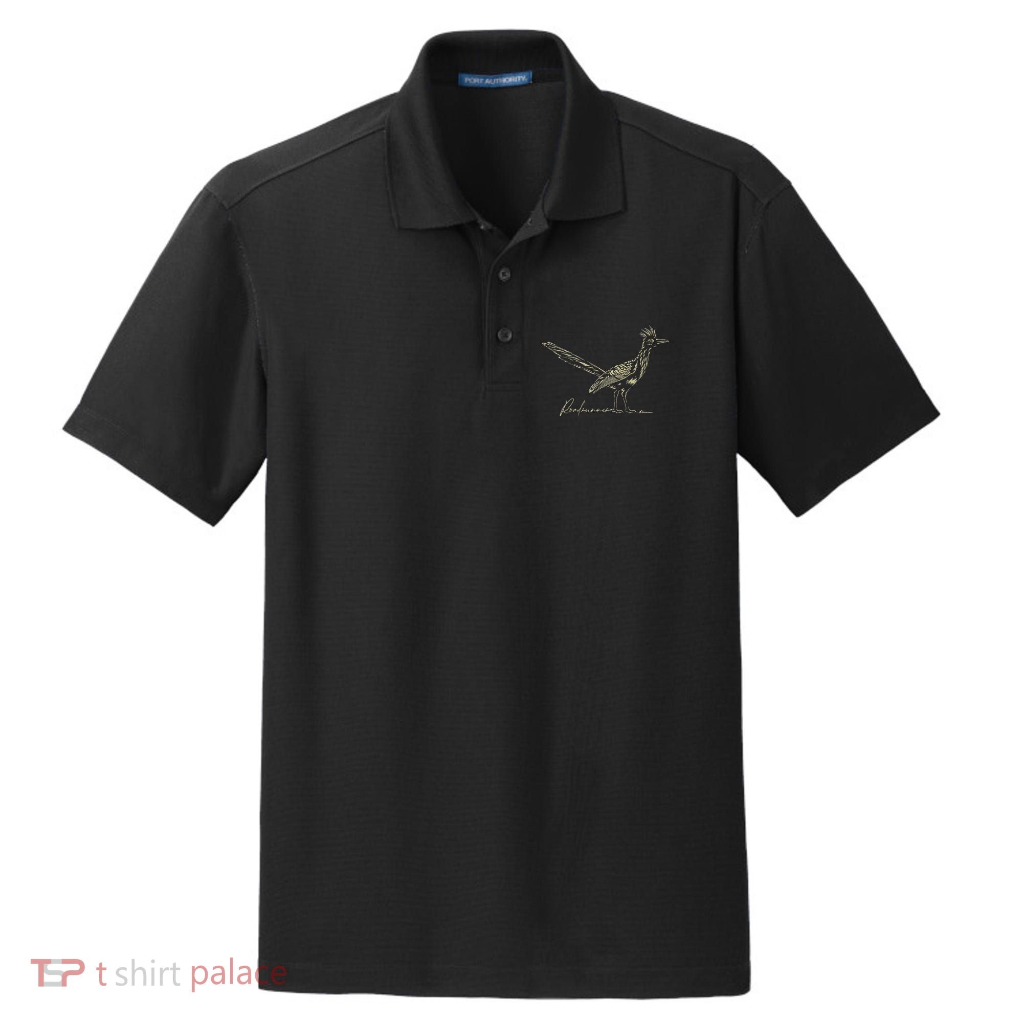 Minimalist Roadrunner Lover Distressed Dry Zone Grid Polo